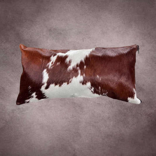 Brown and White Cowhide Pillow Cover - PL109 - Rodeo Cowhide Rugs