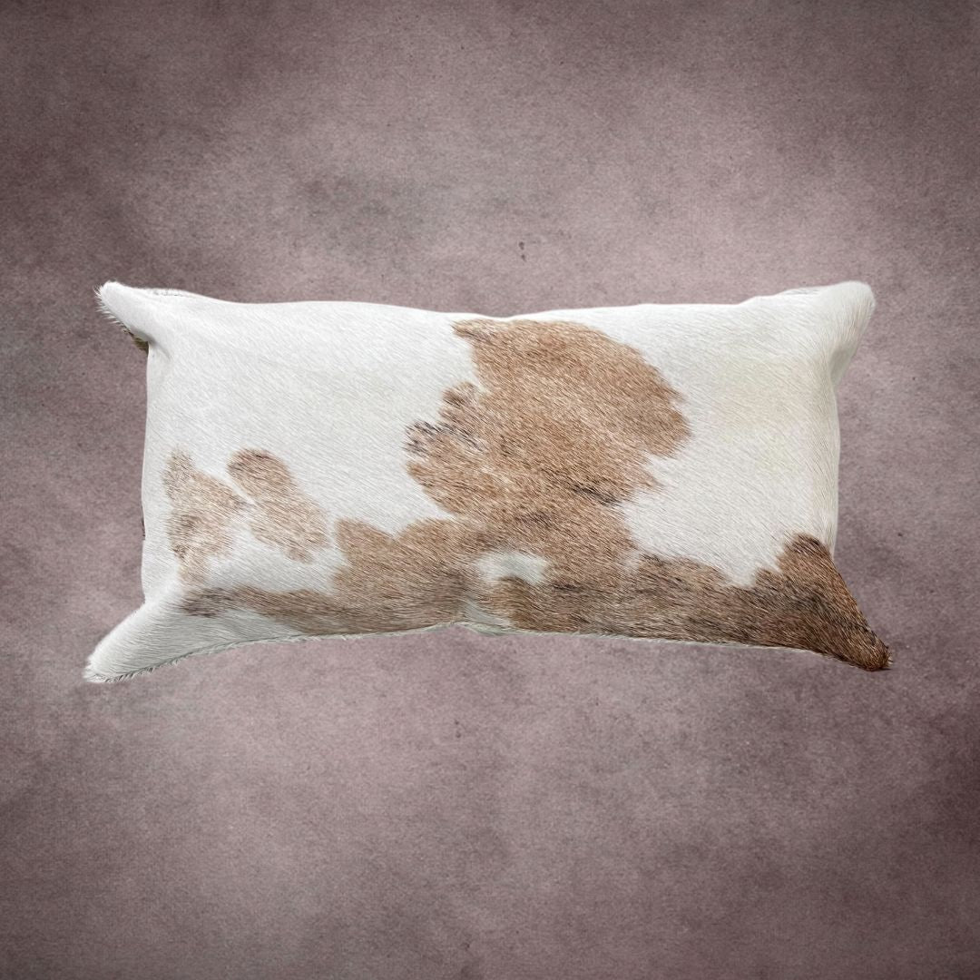 Brown and White Cowhide Pillow Cover - PL112 - Rodeo Cowhide Rugs