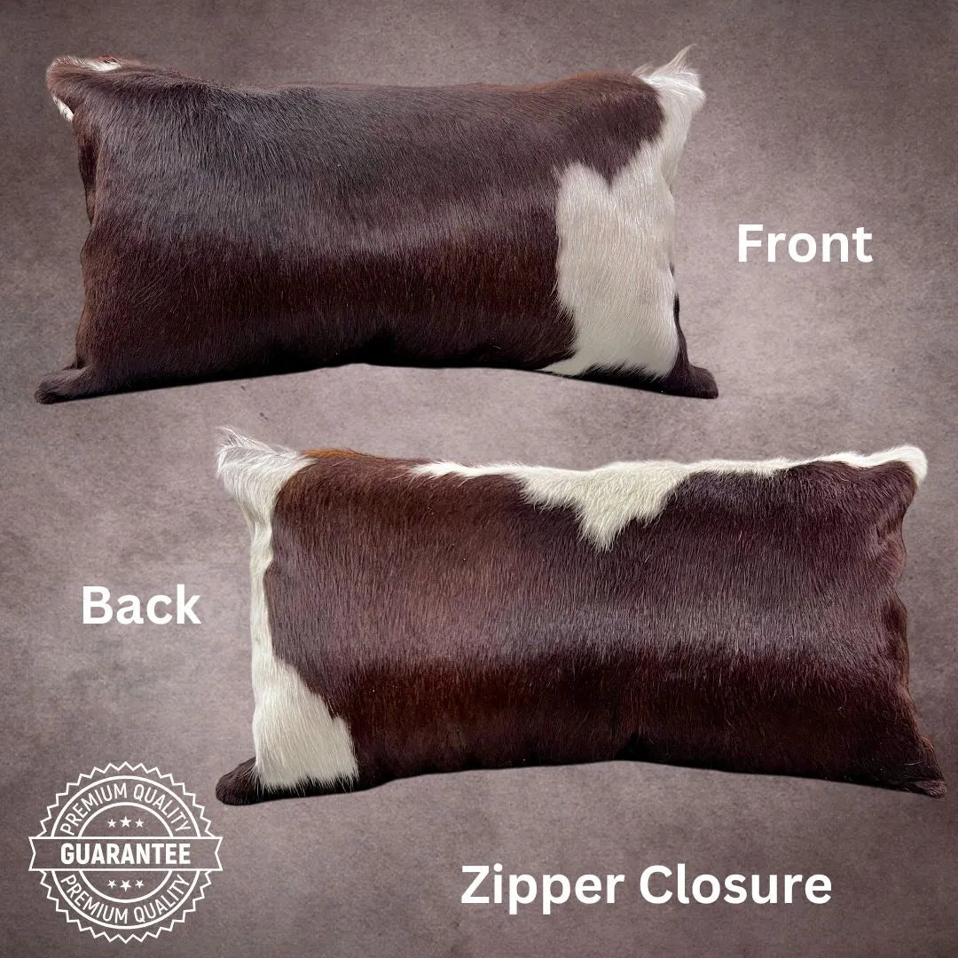 Brown and White Cowhide Pillow Cover - PL122