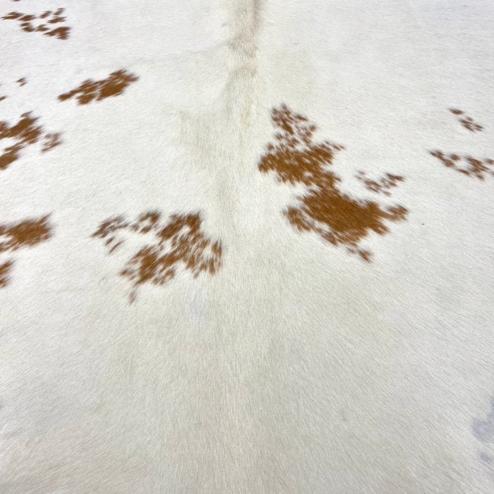 Brown and White Cowhide Rug Size 7x7.9 ft---4671 - Rodeo Cowhide Rugs