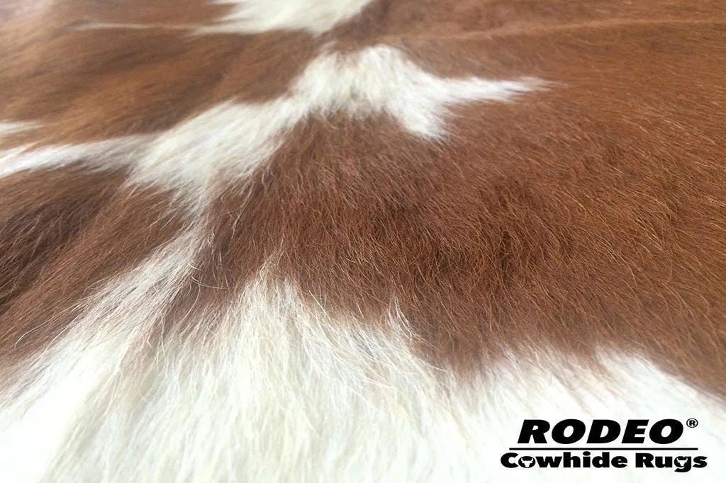 Brown and White Cowhide Rug