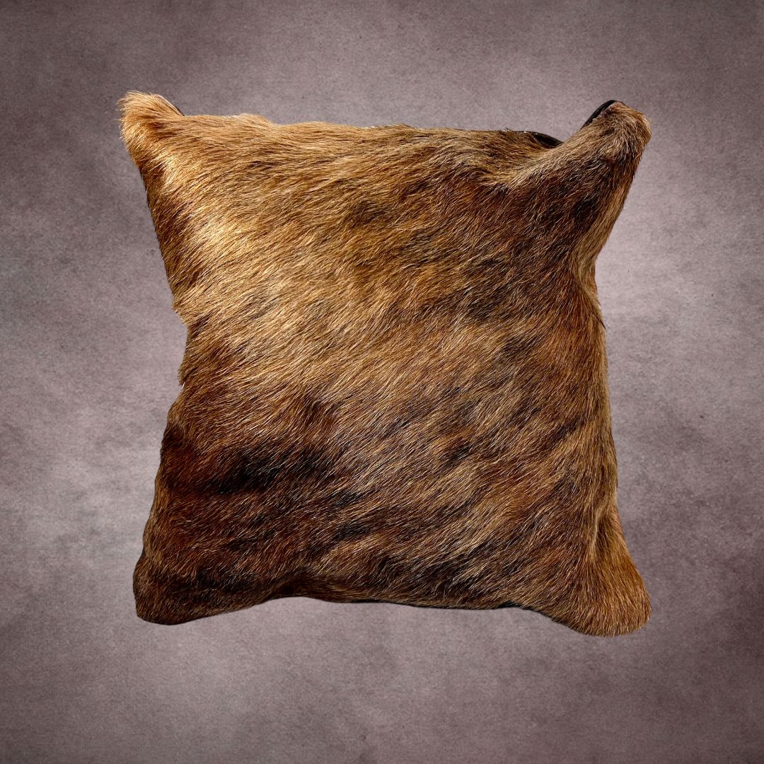 Brown Brindle Cowhide Pillow Cover - PL017 - Rodeo Cowhide Rugs