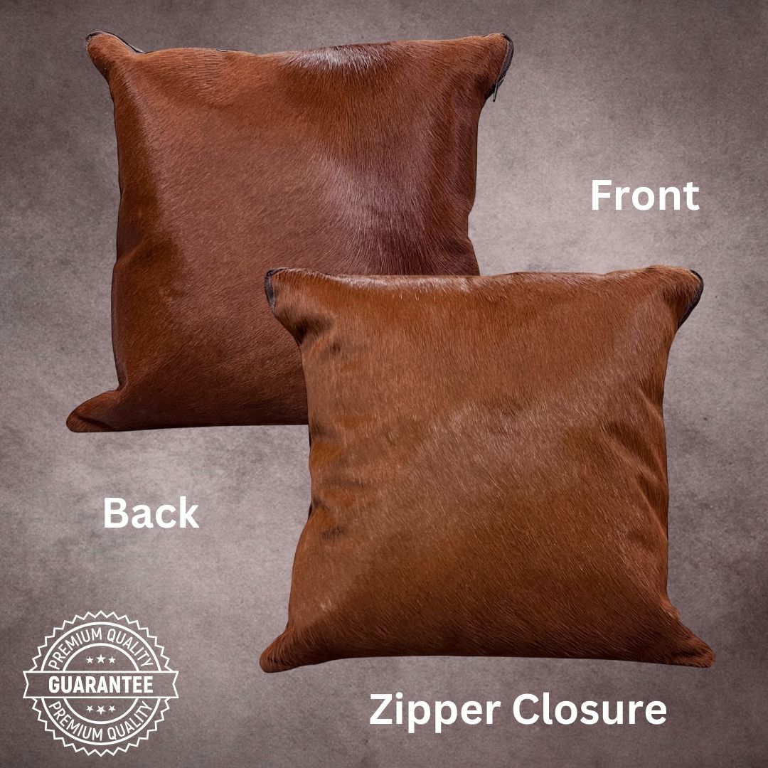 Brown Cowhide Pillow Cover - PL099 - Rodeo Cowhide Rugs