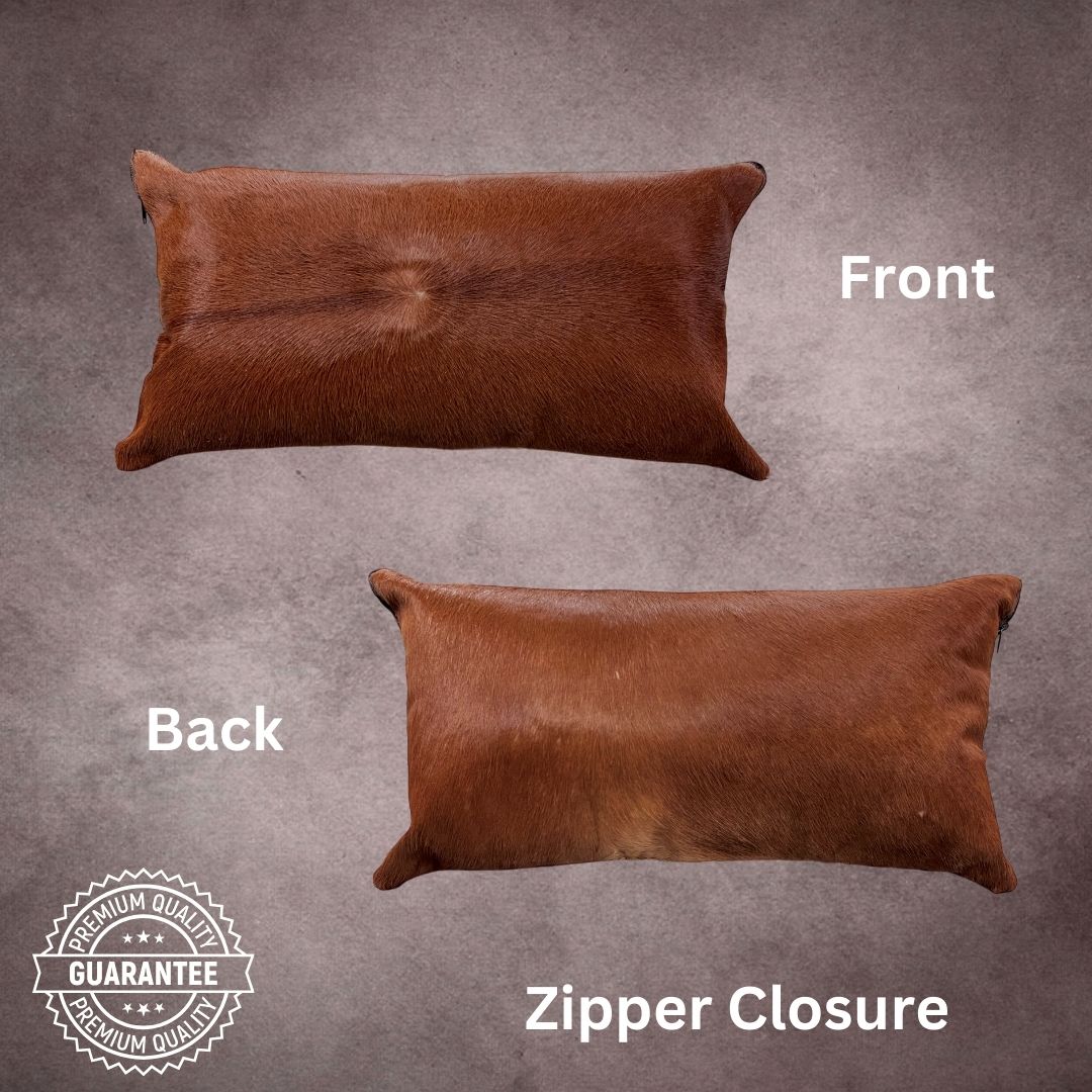 Brown Cowhide Pillow Cover - PL100 - Rodeo Cowhide Rugs