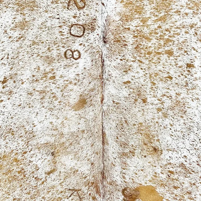 Brown Speckled Cowhide Rug Size 5.7x 6.8 ft - 5301J