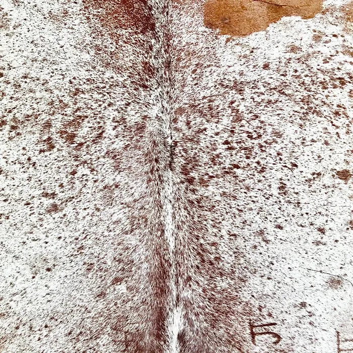 Brown Speckled Cowhide Rug Size 6.1x 7.3 ft - 5299J
