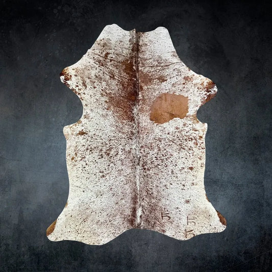 Brown Speckled Cowhide Rug Size 6.1x 7.3 ft - 5299J