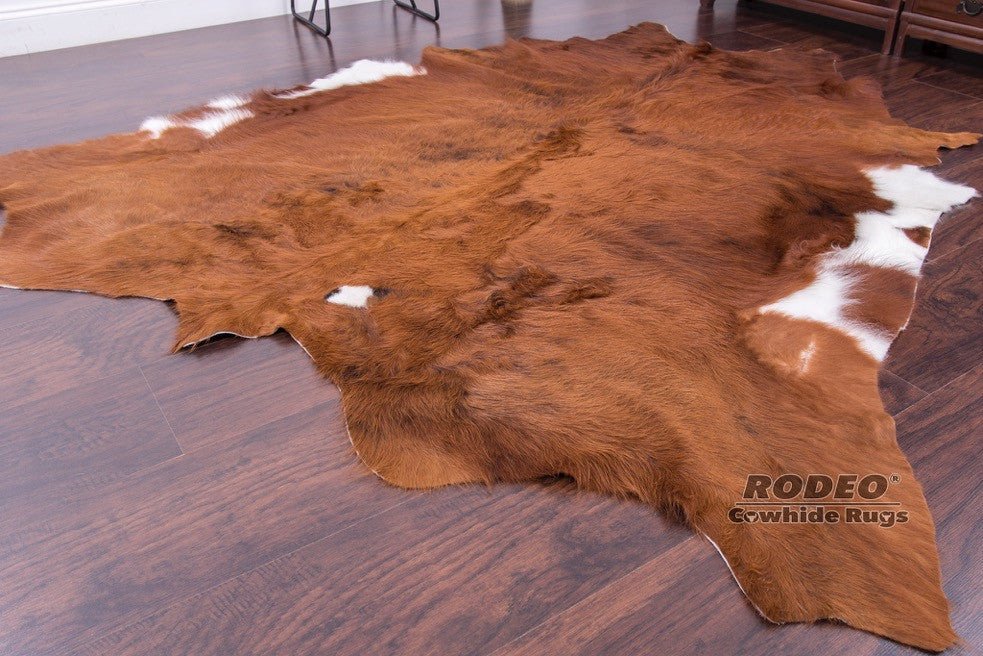 Brown with White Edges Cowhide Rug - Rodeo Cowhide Rugs6X6