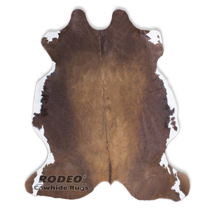 Brown with White Edges Cowhide Rug - Rodeo Cowhide Rugs6X6