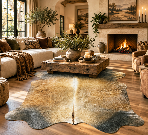cowhide rug for living room