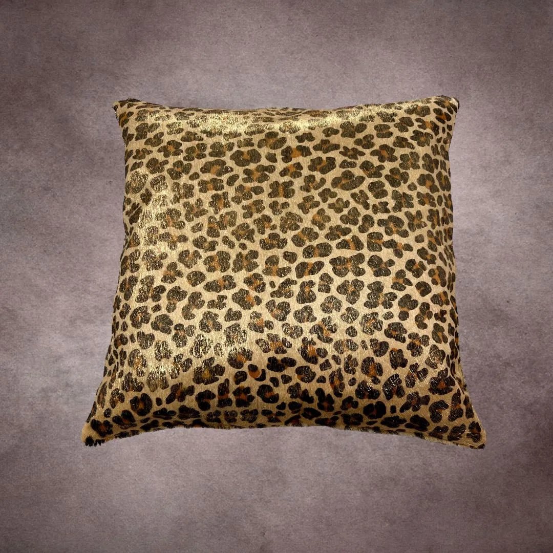 Cheetah Printed Cowhide Pillow Cover - PL033