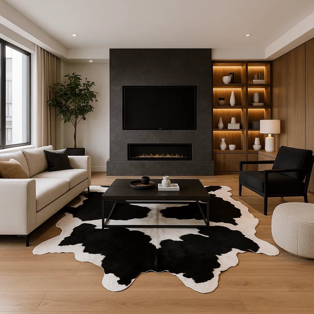 Classic Black & White Cowhide Rug
