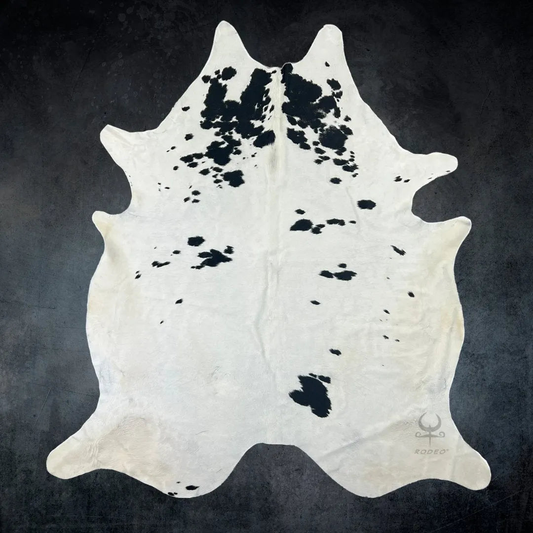 Contemporary Black and White Cowhide Rug XL