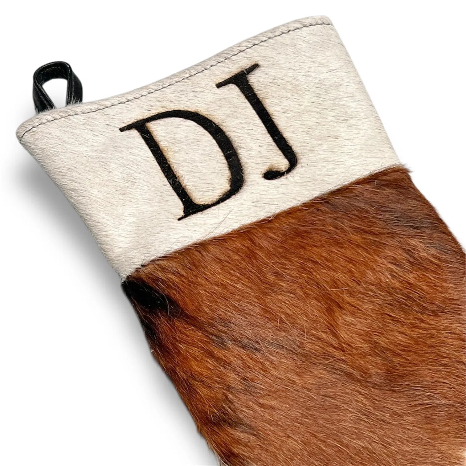 Cowhide Christmas Stocking