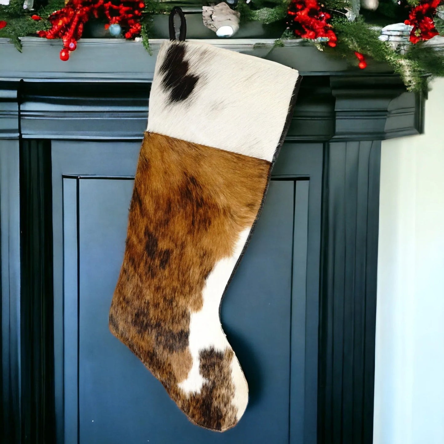 Cowhide Christmas Stocking