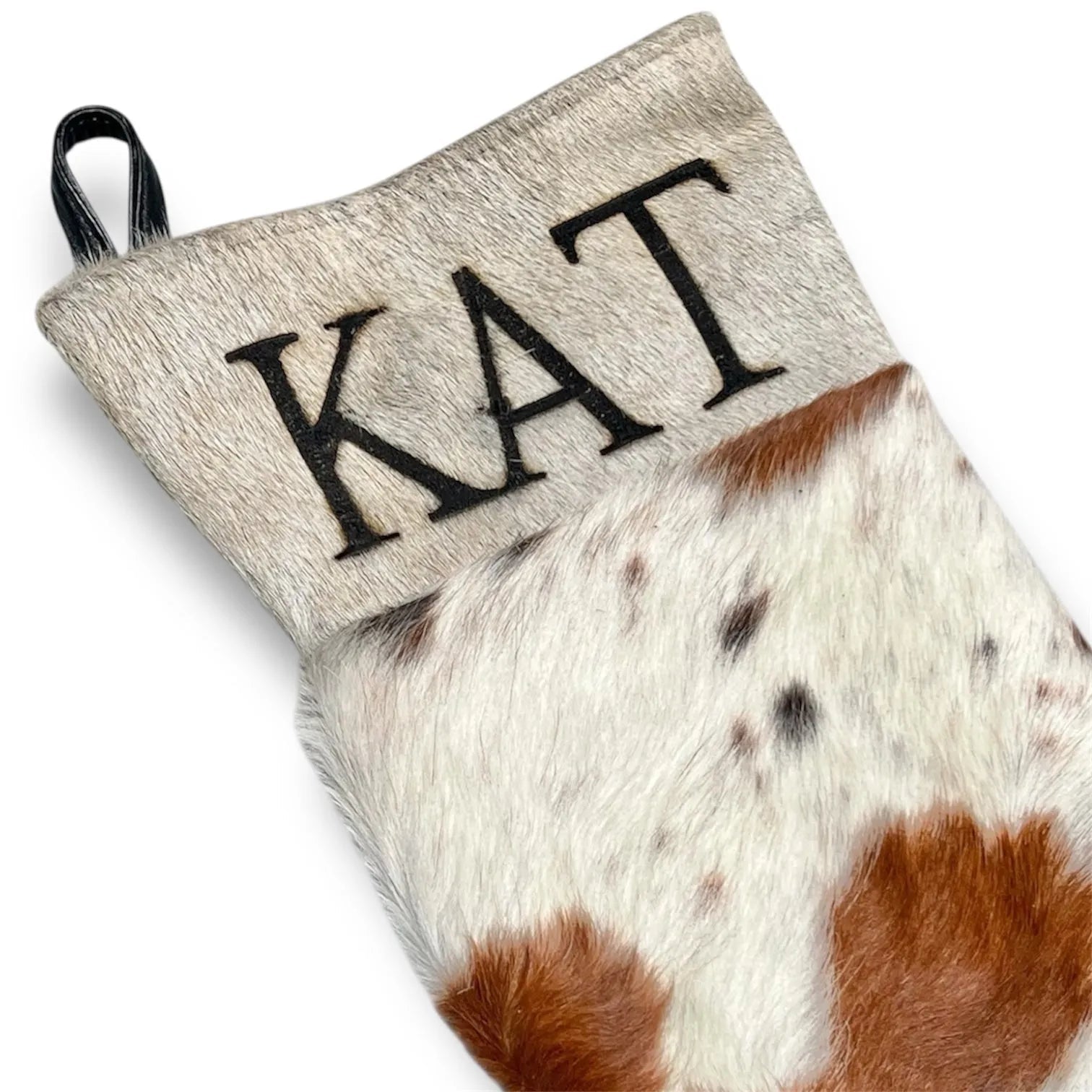Cowhide Christmas Stocking