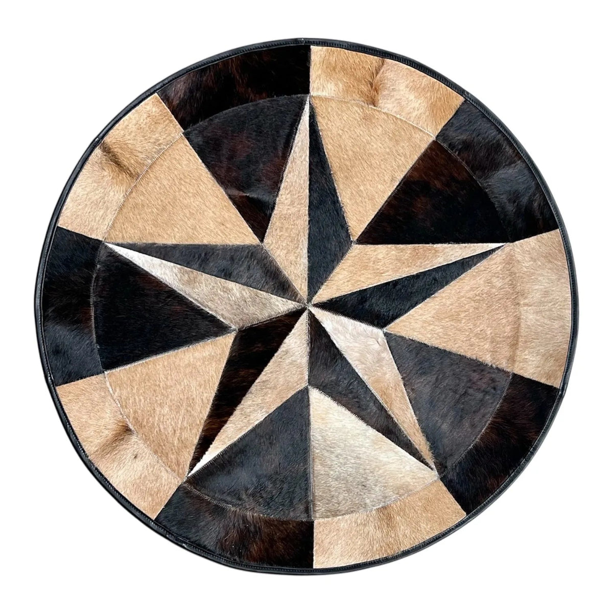Texas Star Cowhide Patchwork Rug | Western Leather Decor