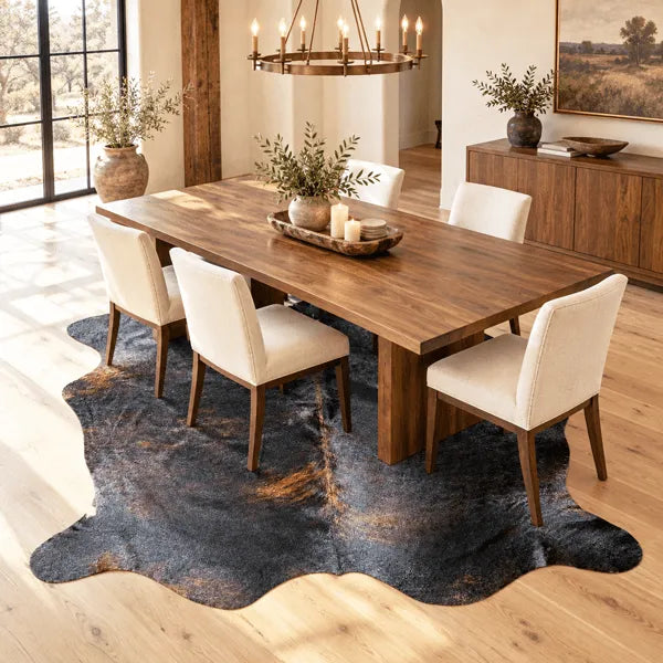 Dark Brindle Cowhide Rug Size 6.2 x 7.3 ft - 5355P