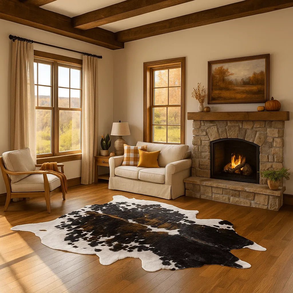 Dark Tricolor Cowhide Rug
