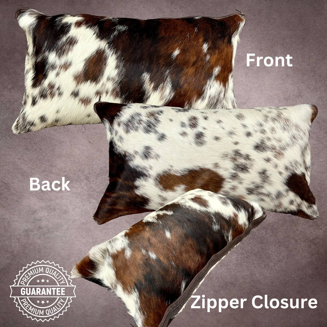 Exotic Tricolor Cowhide Pillow Cover - PL 002 - Rodeo Cowhide Rugs