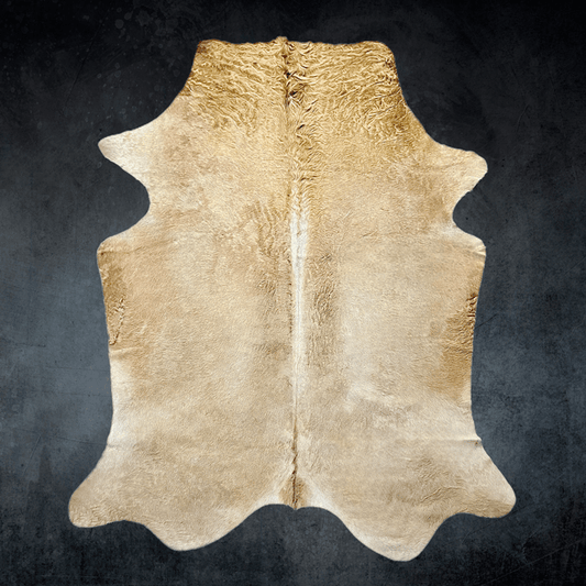 Extra Large Beige Cowhide Rug Size 6.7 x 9.2 ft - 5378R