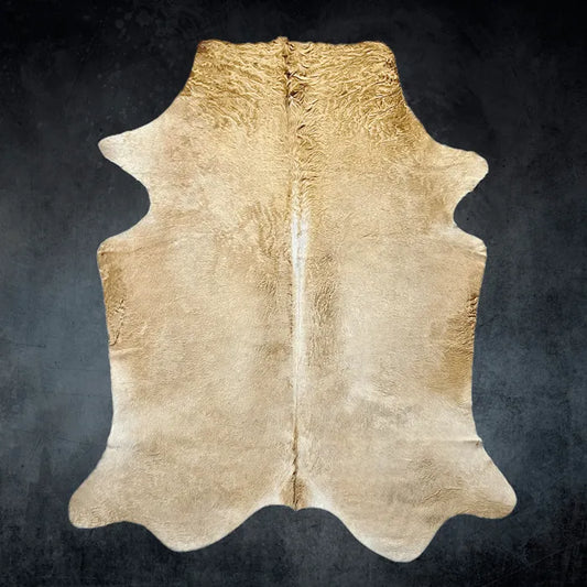 Extra Large Beige Cowhide Rug Size 6.7 x 9.2 ft - 5378R