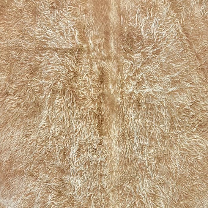 Extra Large Beige Cowhide Rug Size 6.9 x 7.5 ft - 5010