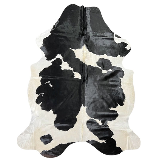 Extra Large Black and White Cowhide Rug I371 - 6.3x 7.10 ft