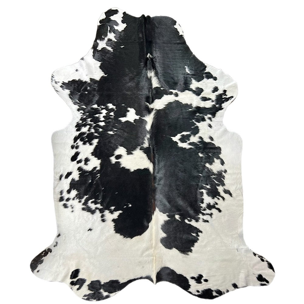 Extra Large Black and White Cowhide Rug S655 - 6.11 x 7.9 ft