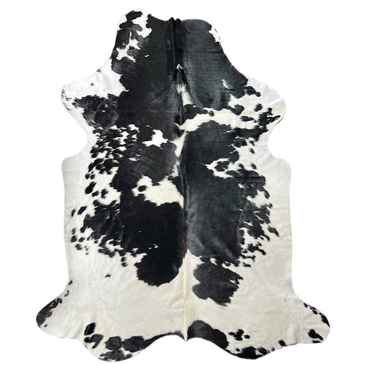 Extra Large Black and White Cowhide Rug S655 - 6.11 x 7.9 ft