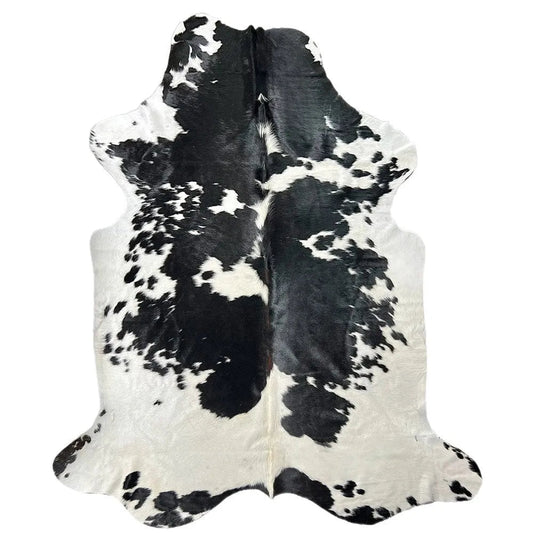 Extra Large Black and White Cowhide Rug S655 - 6.11 x 7.9 ft