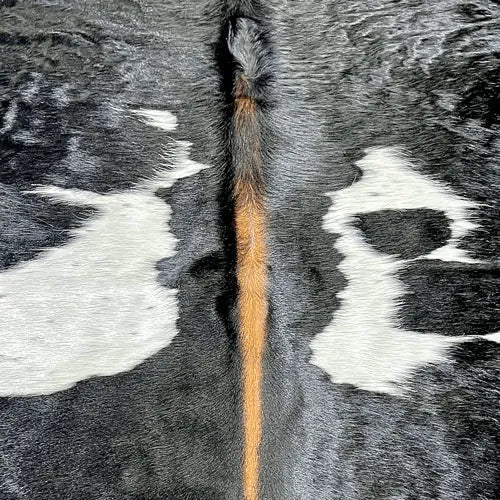 Extra Large Black and White Cowhide Rug Size 5.5 x 7.4 ft - 5343P