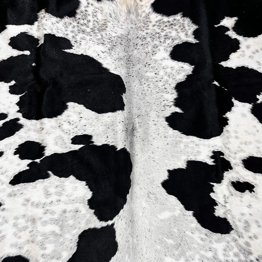 Extra Large Black and White Cowhide Rug Size 5.9x8.2 ft - 4839