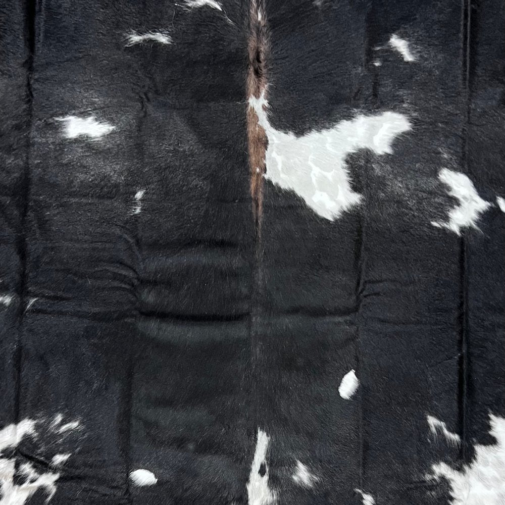 Extra Large Black and White Cowhide Rug Size 6.2 x 8 ft - 5013