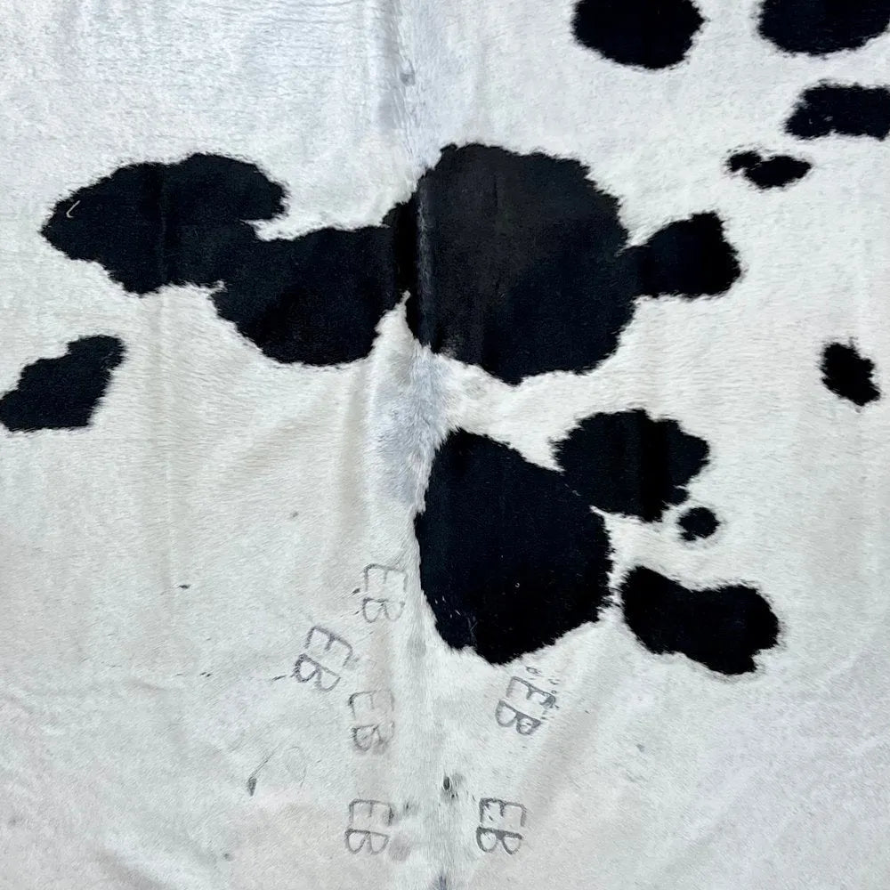 Extra Large Black and White Cowhide Rug Size 6.4 x 8.5 ft - 5001