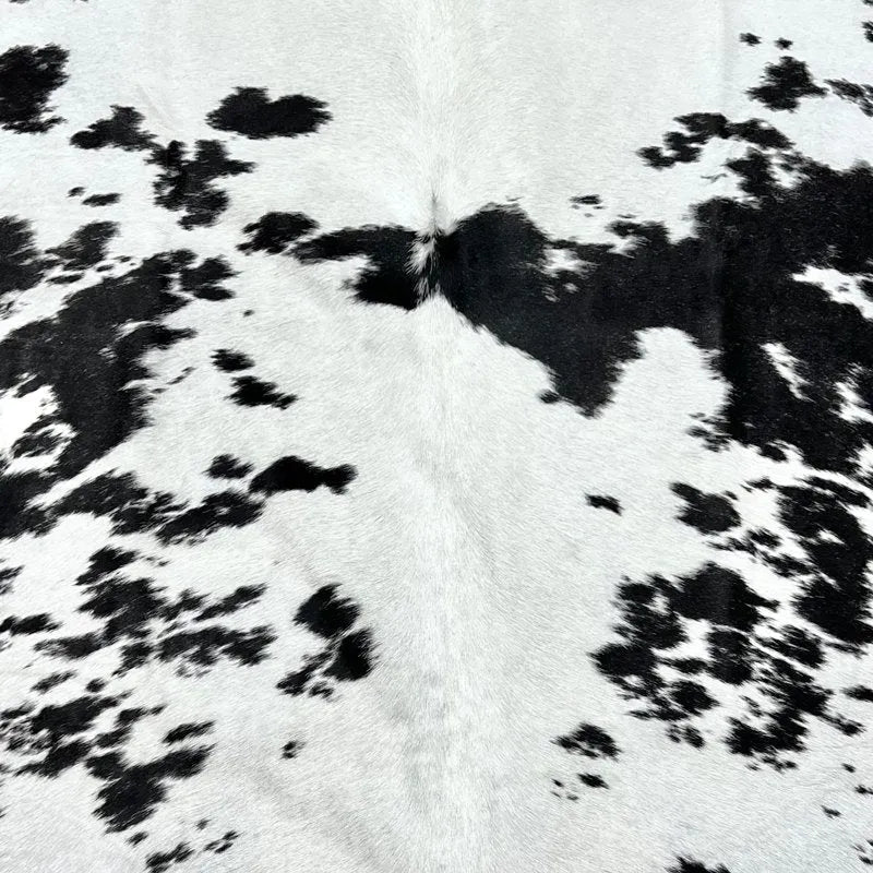 Extra Large Black and White Cowhide Rug Size 6.6 x 8.5 ft - 4913