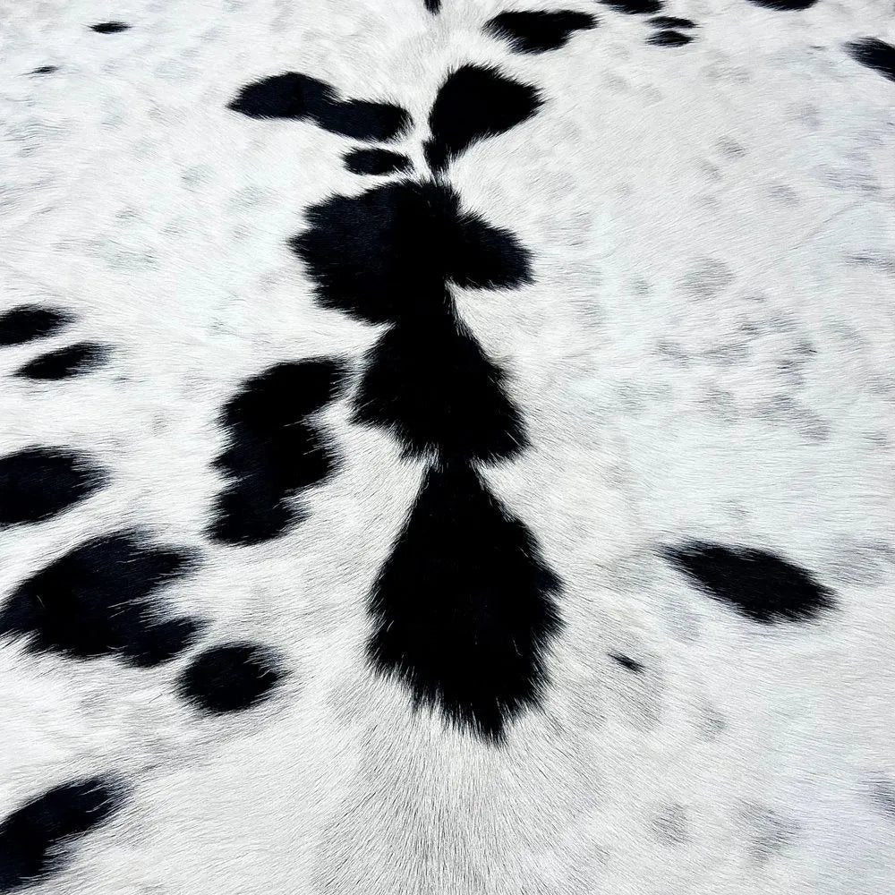 Extra Large Black and White Cowhide Rug Size 7.3 x8.5 ft - 4807