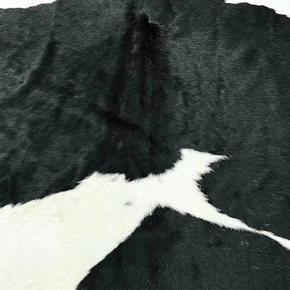 Extra Large Black and White Cowhide Rug Size 7.6x9 ft - 4823