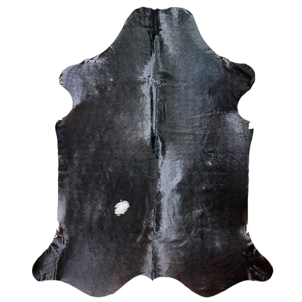 Extra Large Black Cowhide Rug S654 - 6 x 8.3 ft