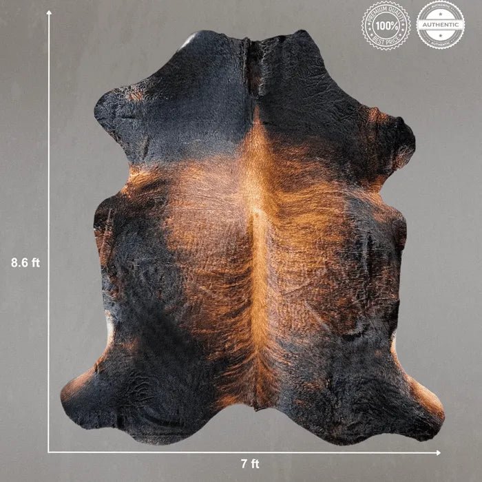 Extra Large Brindle Cowhide Rug Size 7 x 8.6 ft - 5361Q