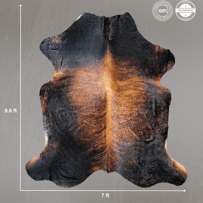 Extra Large Brindle Cowhide Rug Size 7 x 8.6 ft - 5361Q