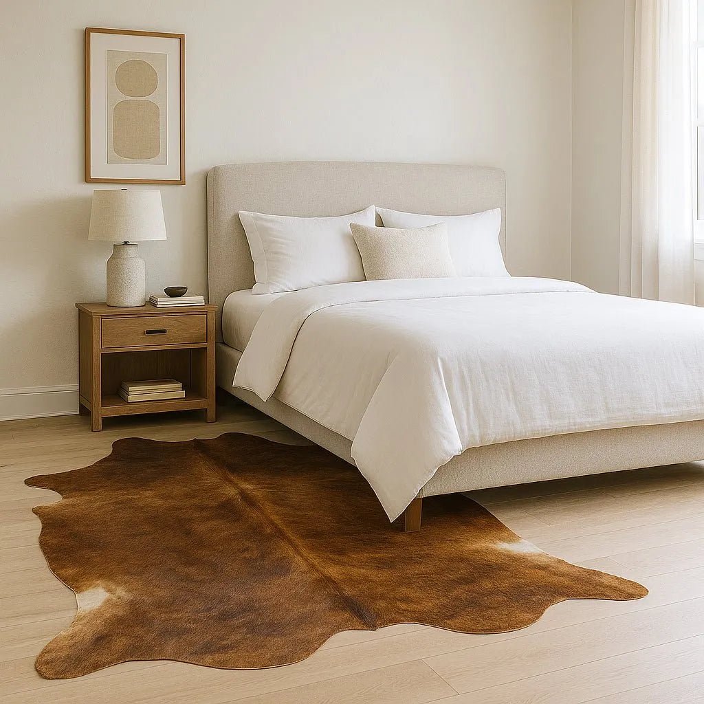 Extra Large Brown Cowhide Rug Size 5.9x 7.6 ft - 5265F