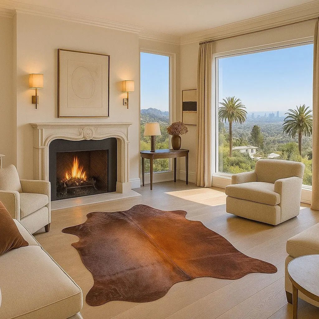 Extra Large Brown Cowhide Rug Size 5.9x 8.11 ft - 5253F