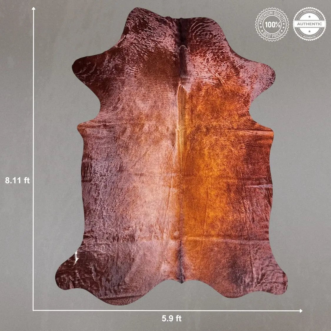 Extra Large Brown Cowhide Rug Size 5.9x 8.11 ft - 5253F