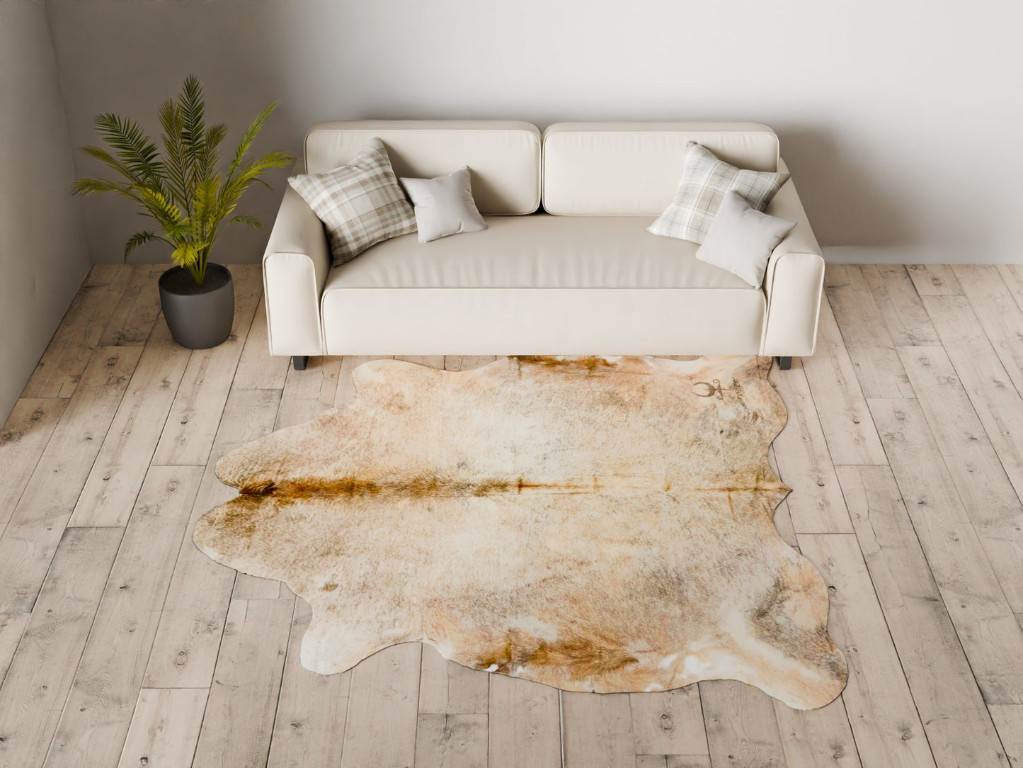 Extra Large Brown Cowhide Rug Size 8x7.4 ft ---4651 - Rodeo Cowhide Rugs
