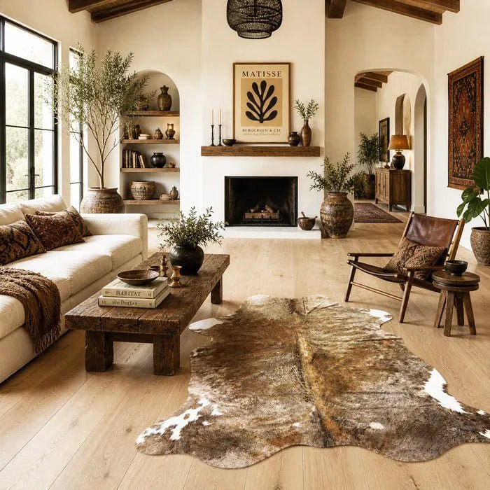 Extra Large Cowhide Rug Size 5.11x 7.5 ft - 5326L