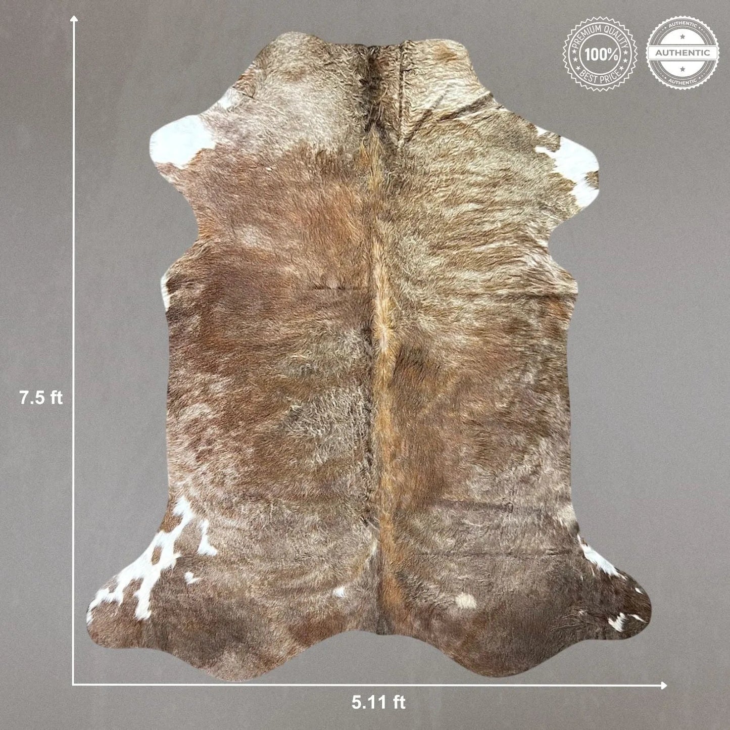 Extra Large Cowhide Rug Size 5.11x 7.5 ft - 5326L