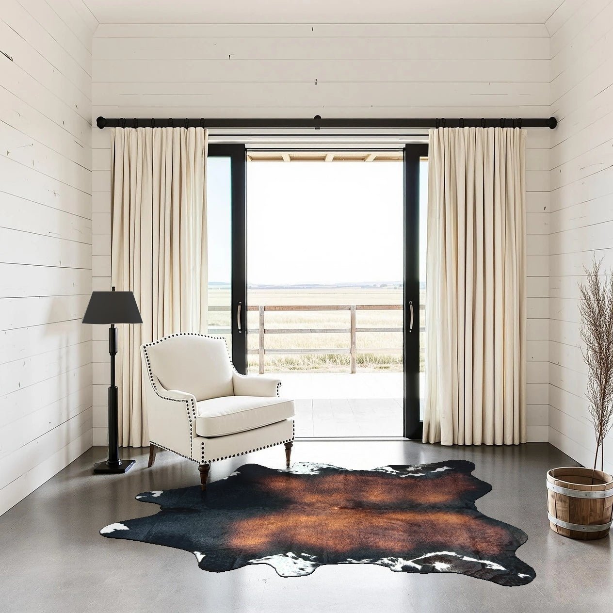 Extra Large Cowhide Rug Size 7.4 x 7.4 ft - 5056