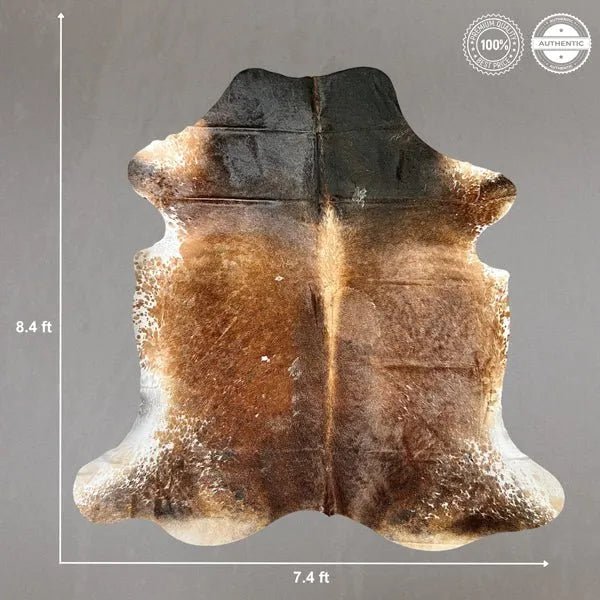 Extra Large Cowhide Rug Size 7.4x 8.4 ft - 5316L