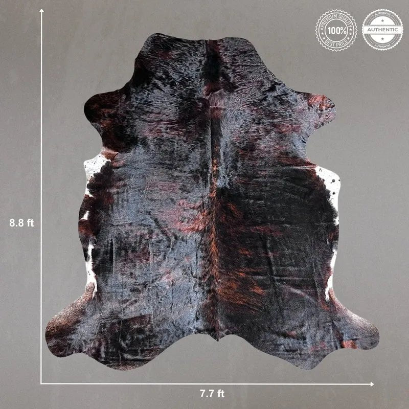 Extra Large Dark Brindle Cowhide Rug Size 7.7x 8.8 ft - 5267F